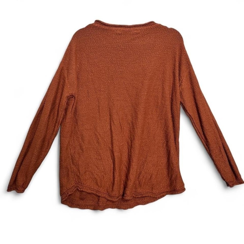 Free People Beach Rust Lounge Set Sz S Knit Sweater Flare Pants Boho Coastal - Picture 4 of 8